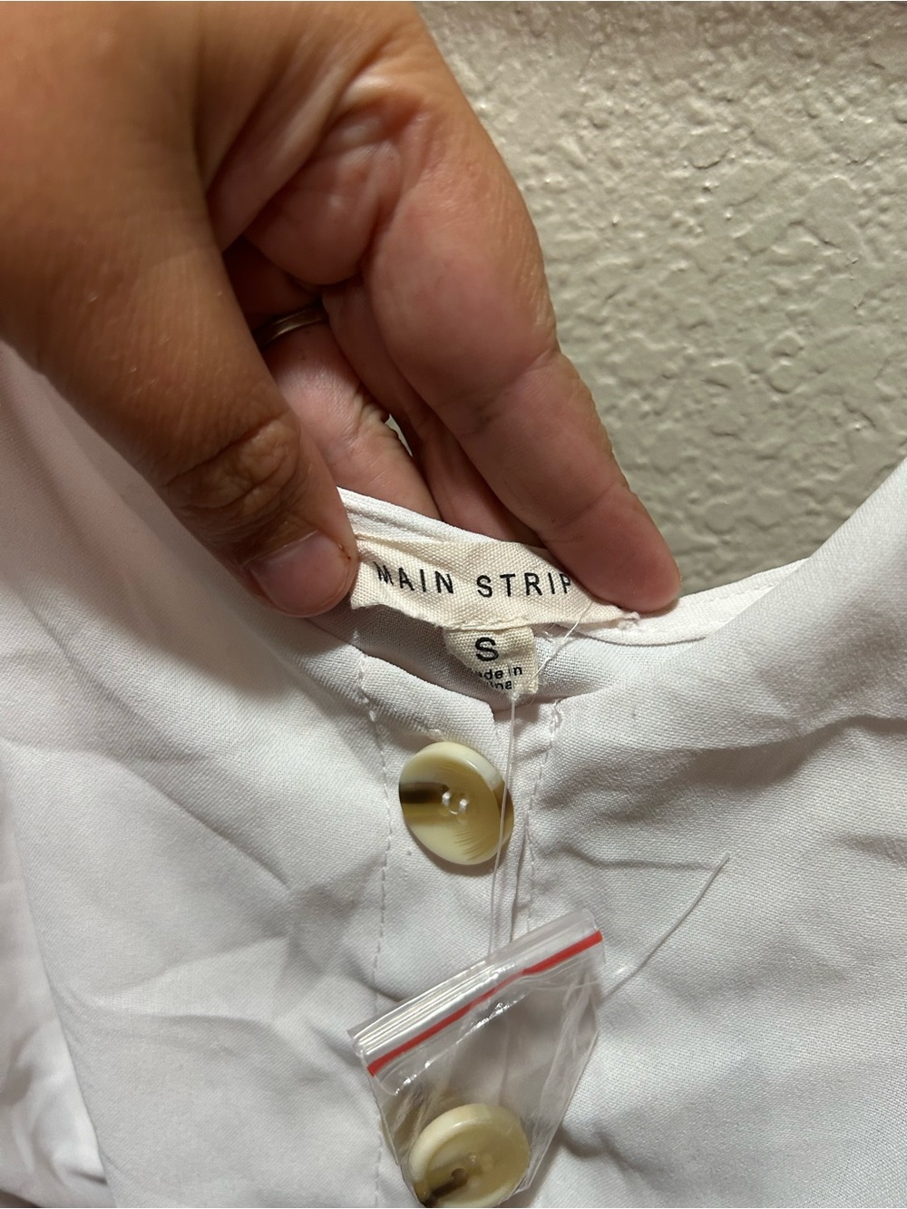 Main Strip White Top with Tan and Black Spotted Skirt Midi Dress - Picture 6 of 9